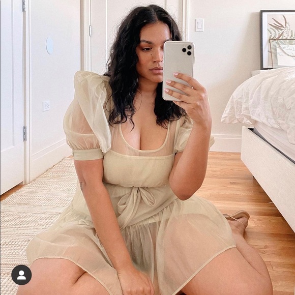 Danielle Bernstein Puff Sleeve Organza Dress - Picture 2 of 7